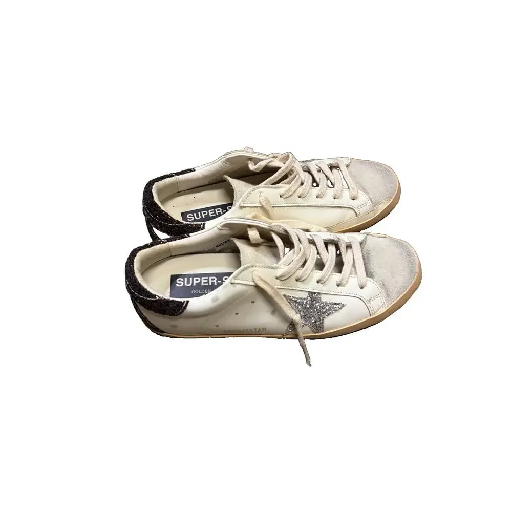 Golden Goose Super-Star Women’s 39 Swarovski Crystal Glitter Leather Sneakers